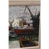 Image 3 : *City Harbour Oil Painting by R. Rumondin - 30" x 37" x 2"
