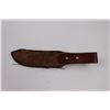 Image 10 : Handmade (Stock Removal) Steel Clip Point Knife w/Bone Handle, Brass Screw Pins & Leather Sheath (St