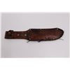 Image 9 : Handmade (Stock Removal) Steel Clip Point Knife w/Bone Handle, Brass Screw Pins & Leather Sheath (St