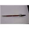 Image 9 : Short Sword Saber w/Wood Handle, Steel Basket Guard & Red Velure Covered Sheath - Made in India
