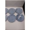 Image 3 : (8) Vintage Grindley, England Baby Blue Bread & Butter Plates - Lupin Petal Pattern