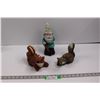 Image 1 : (3) Vintage Lawn Ornaments - (2) Squirrels & (1) Gnome