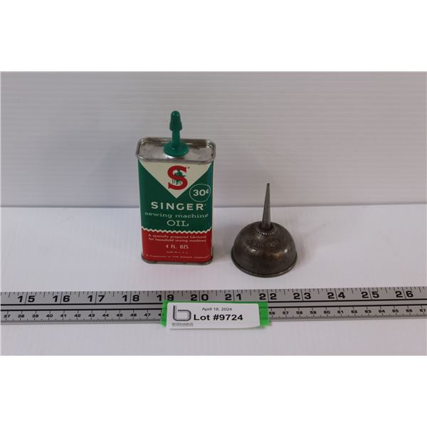 Singer Sewing Machine Oil Tin and Singer Vintage Oiler