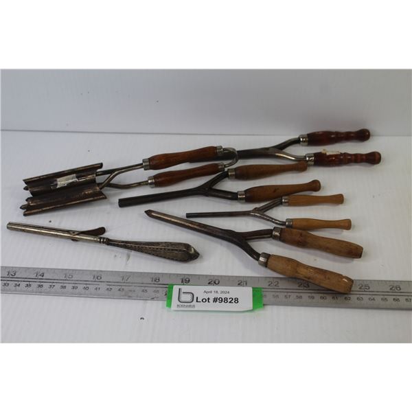 (6) Antique Curling Irons