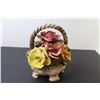 Image 3 : Capodimonte Made In Italy Ceramic Basket of Flowers With Handle