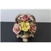 Image 5 : Capodimonte Made In Italy Ceramic Basket of Flowers With Handle