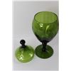 Image 3 : Vintage Green Glass Candy Dish - 12"