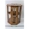 Image 1 : Wooden Two-Tier Lazy Susan Display Cabinet - 16"x12"