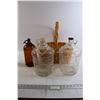 Image 1 : Wicker Basket, (3) Glass Jugs
