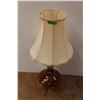 Image 1 : *Amber Glass Lamp with Shade - Untested