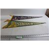 Image 1 : Statue of Liberty and Empire State Building Pennants - Largest Measures 27" x 9"