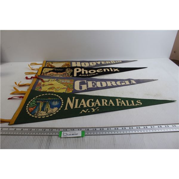 (4) Assorted Pennants - 26 1/4" x 9"