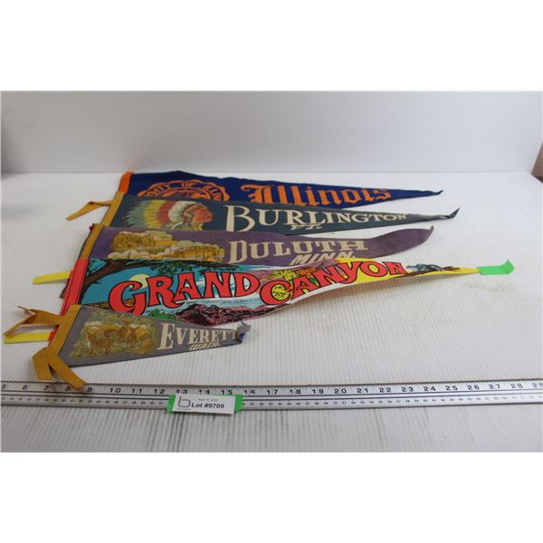 (5) Assorted Pennants - 26" x 11 1/2"