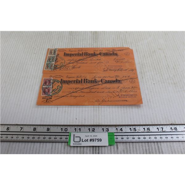 (2) Imperial Bank of Canada Cheques