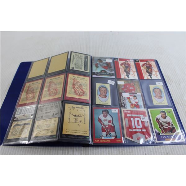 Folder of Alex Delvecchio Hockey Cards - (2) Pages