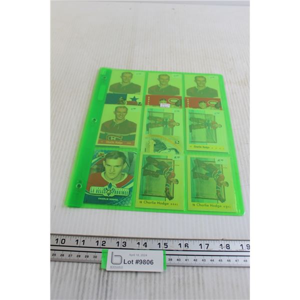 Folder of Charlie Hodge Hockey Cards - (1) Page