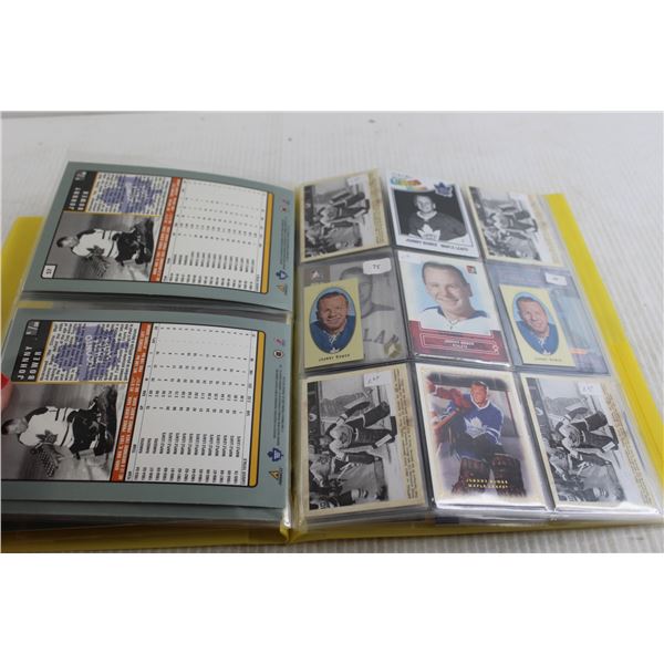 Folder of Johnny Bower Hockey Cards - (7) Pages