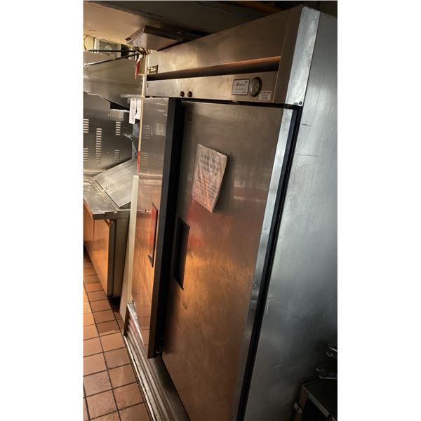 TRUE COMMERCIAL REFRIGERATOR. 54"WX 7'H MODEL T-49.