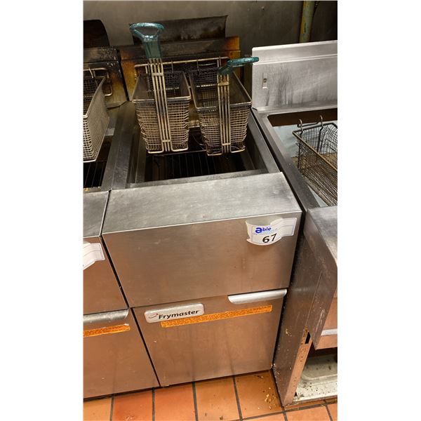 FRYMASTER GAS DEEP FRYER WITH TWO BASKETS. 16"W.