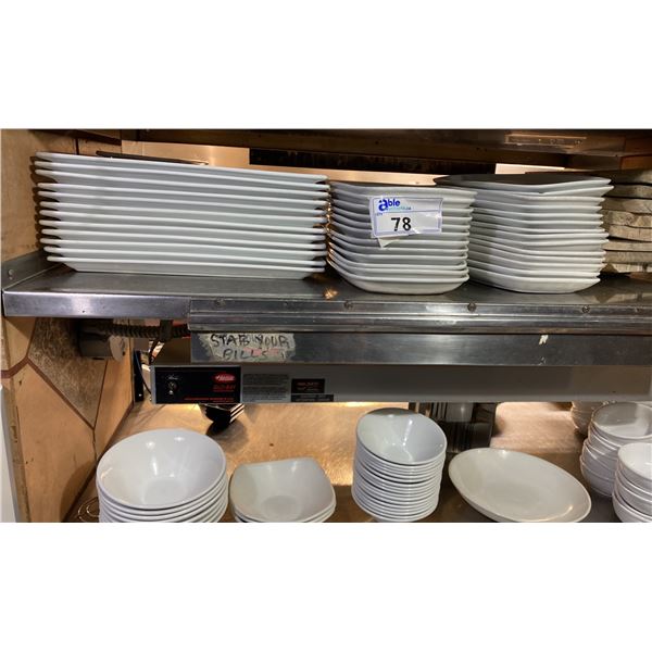 VERY LARGE GROUP OF WHITE DISHES-OVER 400 PIECES SO BRING YOUR BOXES AND PACKING MATERIAL. DINNER