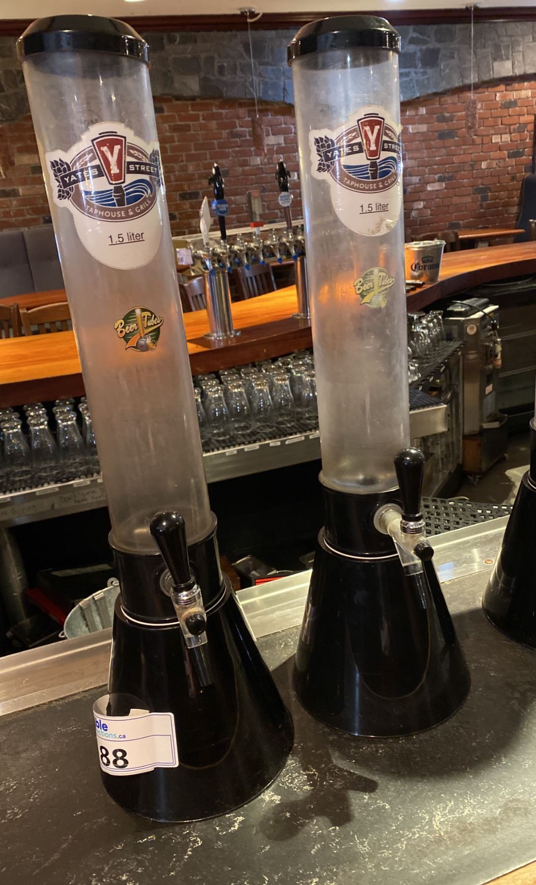 Beer Add Tabletop GROUP OF 2 TABLETOP PORTABLE BEER DISPENSERS. - Able Auctions