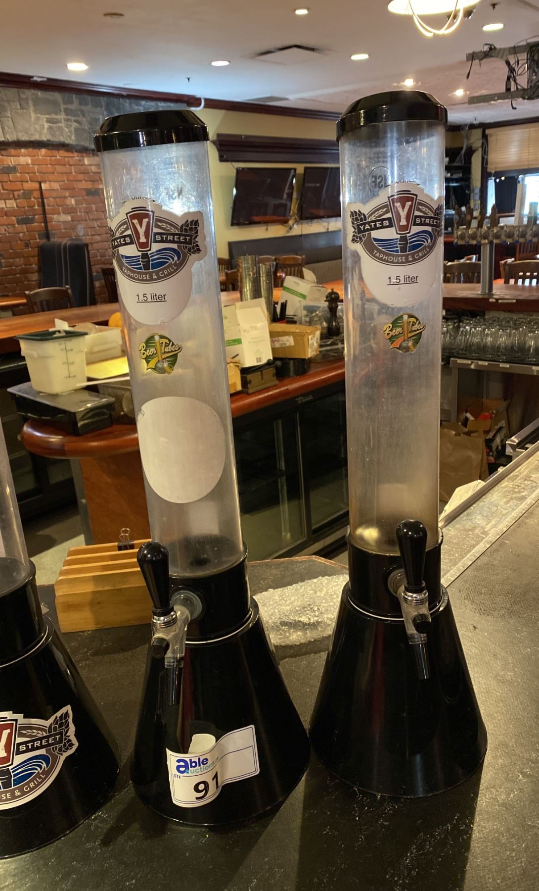 Beer Add Tabletop GROUP OF 2 TABLETOP PORTABLE BEER DISPENSERS. - Able Auctions