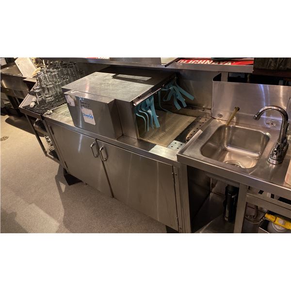 MOYER DIEBEL BAR GLASS WASHER AND SINK. PASS THROUGH TYPE WASHER. BUYER TO REMOVE