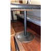 Image 2 : BLACK GALAXY GRANITE TABLE WITH BULL NOSE EDGE AND PEDESTAL BASE. 48"X31"