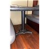 Image 2 : BLACK GALAXY GRANITE TABLE WITH BULL NOSE EDGE AND PEDESTAL BASE. 48"X31"