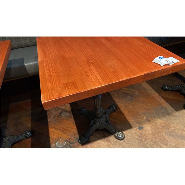 30 X26 X30 H SOLID WOOD TABLE WITH PEDESTAL BASE