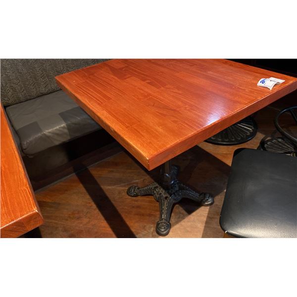 30 X26 X30 H SOLID WOOD TABLE WITH PEDESTAL BASE