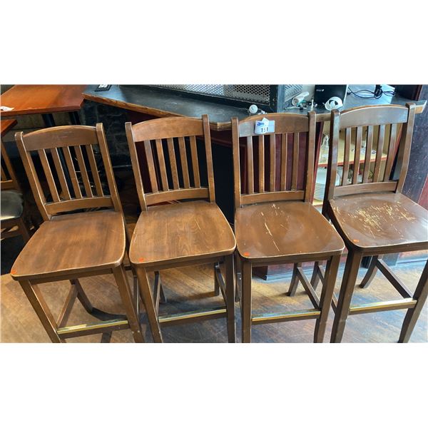 HOLSAG CANADA SOLID HARDWOOD BAR STOOLS-SEAT HEIGHT 30"-GROUP OF 4