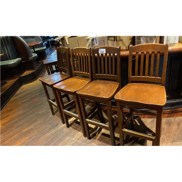 HOLSAG CANADA SOLID HARDWOOD BAR STOOLS-SEAT HEIGHT 30"-GROUP OF 4