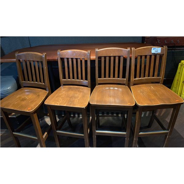 HOLSAG CANADA SOLID HARDWOOD BAR STOOLS-SEAT HEIGHT 30"-GROUP OF 4