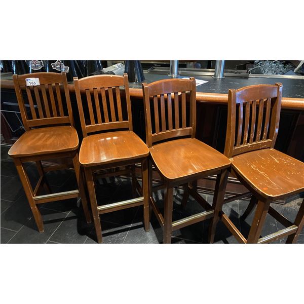 HOLSAG CANADA SOLID HARDWOOD BAR STOOLS-SEAT HEIGHT 30"-GROUP OF 4