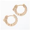 Image 4 : NEW 14k Rose Gold 0.50 ctw Shared Prong Round Diamond 13mm Huggie Hoop Earrings