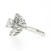 Image 2 : Vintage 14k White Gold 0.80 ctw Round Diamond Solitaire Spray Swirl Cocktail Rin