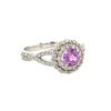 Image 1 : 0.67 ctw Sapphire & Diamond Ring - 14KT White Gold