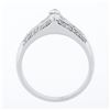 Image 8 : 14k White Gold 1.37 ctw Marquise Solitaire Baguette Round Diamond Engagement Rin