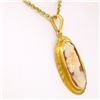 Image 4 : Antique Victorian 10K Yellow Gold Hand Carved & Set Cameo 16" Pendant Necklace