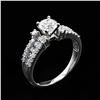 Image 2 : 0.75 ctw H COLOR CENTER Diamond Platinum Ring (1.37 ctw Diamonds)