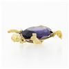 Image 5 : Vintage 14k Yellow Gold Oval Purple Stone Detailed Turtle or Tortoise Pin Brooch