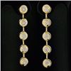 Image 2 : Vintage 14K Gold.6 ctw Bezel Diamond Polished Bead Ball Long Drop Dangle Earring