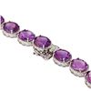 Image 3 : 93.00 ctw Amethyst and 0.50 ctw Diamond Platinum Over Silver Necklace