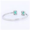 Image 3 : 3.54 ctw Emerald and 0.79 ctw Diamond 18K White Gold Bracelet