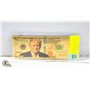 Image 1 : U.S.A $100 "DONALD TRUMP" GOLD GILDED COMMERATIV