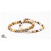 Image 1 : #143-NATURAL GRAZY LAC & MOOKIES BEAD BRACELET