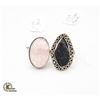 Image 1 : #25-NATURAL  ROSE QUARTZ & BLACK TOURMALINE  RINGS