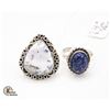 Image 1 : #17- NATURAL DENTRIC OPAL & LAPIZ LAZULI RINGS