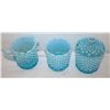 Image 1 : 3PCS VINTAGE HOBNAIL FENTON GLASS BLUE